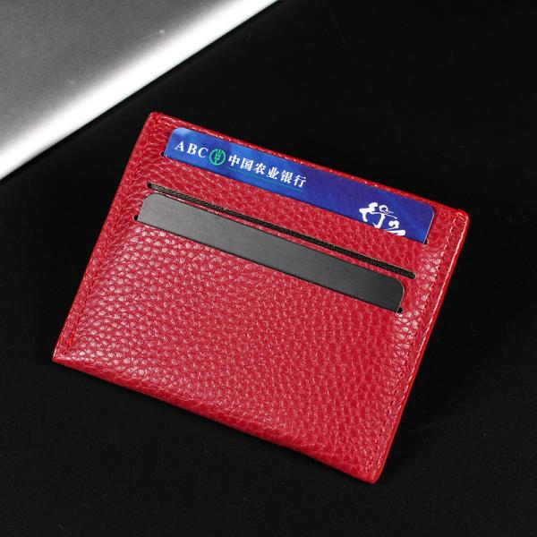 Low MOQ Mix Models Custom Logo Soft Leather Simple Pebbled Leather Credit Card Holder