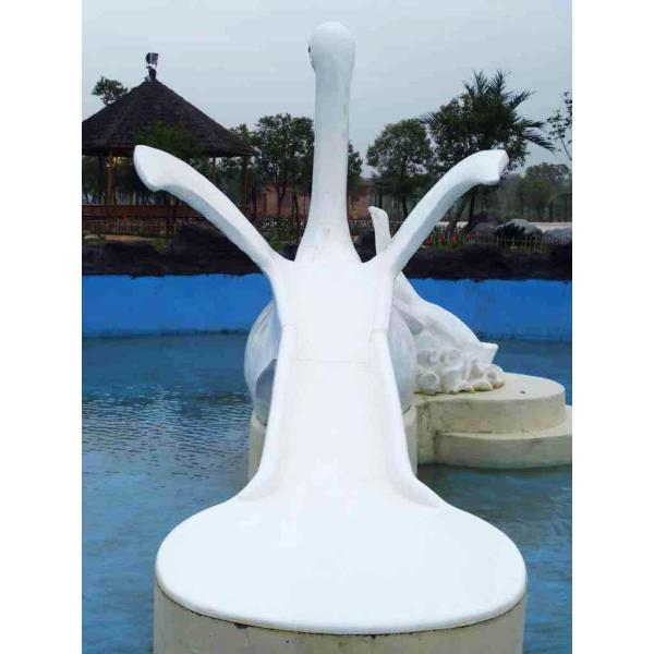 Funny Fiberglass Water Park Slide with Swan Shaped for Kids Aqua Play