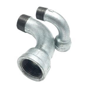 Galvanised Bend Malleable Iron Pipe Fittings Thread 90 Degree Elbow EN10242