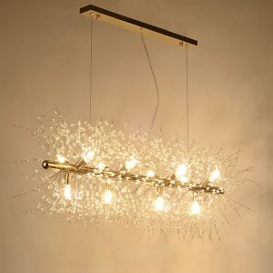 Modern Crystal Dandelion Chandelier Lighting Pendant Lamp Chiffon Chandelier(WH
