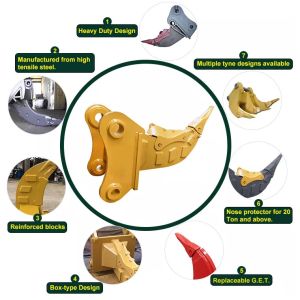 PC400 PC360 Excavator Heavy Duty Ripper With 65mm Pins Construction Machinery