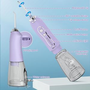 Portable Water Flosser Cordless Oral Cleaner Dental Irrigator With Massage