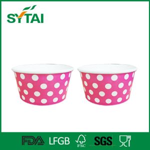 12oz Printed Paper Ice Cream Cups Pe Coated Customized Insulated Cups Pink