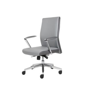3.2mm 360d PU Leather Revolving Chair Middle Back For Conference