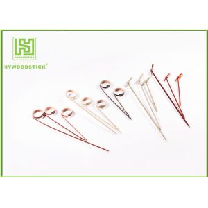 Thin Dried 6 Inch / 4 Inch Bamboo Skewers Bulk , Small Wooden BBQ Skewers For