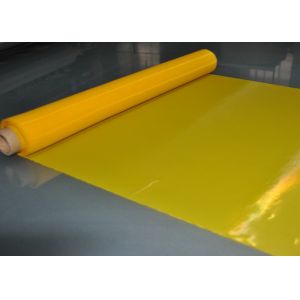 Yellow Polyester Mesh Fabric Silk Screen Tshirt Printing High Density , 91