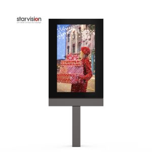 Galvanized Steel Vertical Digital Poster 4k Lcd Display Clear Polarizer