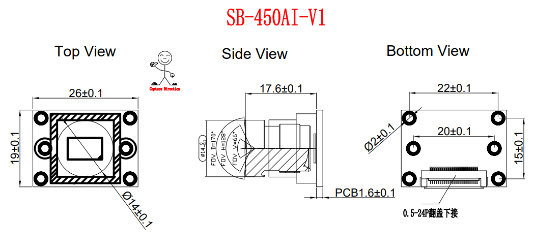 1/1.8 Inch SC450AI USB Camera Module 4MP FF Embedded Camera Modules