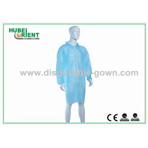 Non Sterile 22gsm MP Disposable Lab Coats With Zip Closure