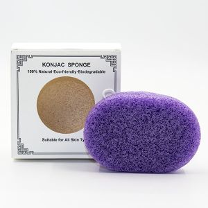 5g Oval Bath Sponge Green Tea Konjac Exfoliating Sponge For Sensitive Skin