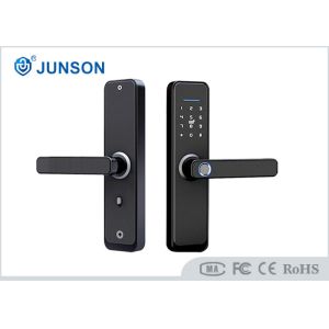 Smart Home Black Color Fingerprint Door Locks 5000DPI With Low Battery Warming