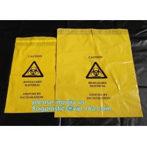 HDPE plastic drawstring biohazard garbage waste, Heavy duty safety plastic
