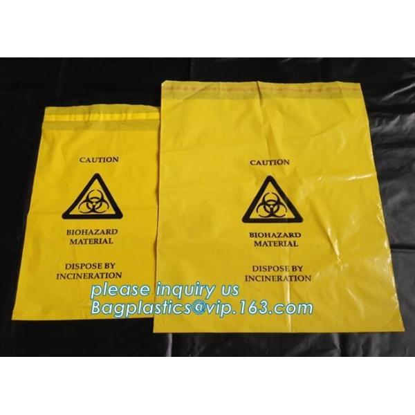 HDPE plastic drawstring biohazard garbage waste, Heavy duty safety plastic