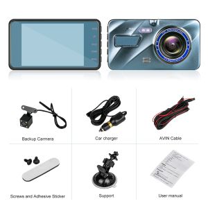 Dual Lens Car DVR Camera Rechargeable Dash Cam 1080FHD With G-Sensor Motion
