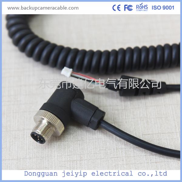 5 Pin Black Color Backup Camera Cable Rear , View Camera Cable Waterproof