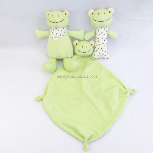 Infant Custom Frog Soft Rattle Educational Animal Toy Plush Baby Rattle Soft