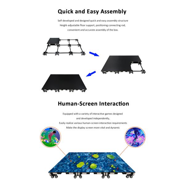 Multi Person Interactive Radar sensor LED Floor Tile Screen Intelligent High Definition Display
