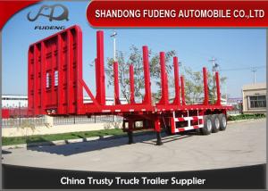 China Timber Transport Logging Semi Trailer , 2 / 3 Axles Flatbed Trailer on sale