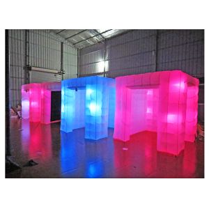 Black Inflatable Led Photo Booth Square Shape Fire Retardant Convenient