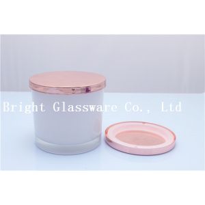 Wholesale top sale glass candle holder with rose gold lid and silicone ring from china suppliers
