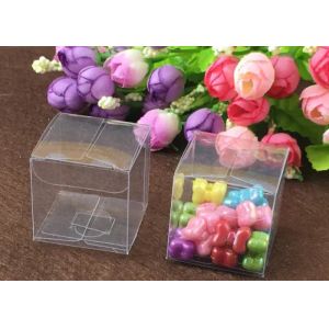 Foldable CMYK Small Transparent Plastic Boxes Clear Candy Packaging