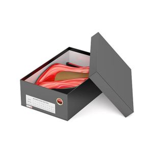 Custom Magnetic Closure Flip Lid Cardboard Shoe Boxes With Silver Foil Stamped