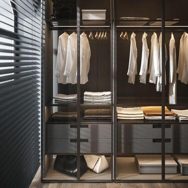Customizable Solid Wood Laminated Wardrobe Design for Luxury Modular Wall