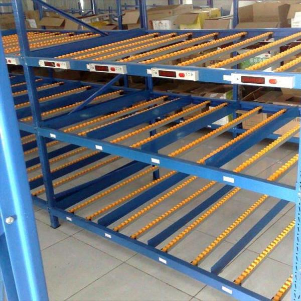 Pallet Flow Rack Storage Carton Shelf Gravity Installed By Declining Steel Strip