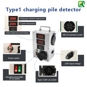 Type1/J1772 Tester 48A Max Power Charger For Energy Cars Includes Charging Gun