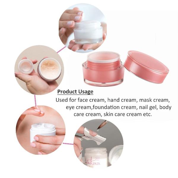 Color Customized 100g Cosmetic Cream Jars Double Wall Acrylic