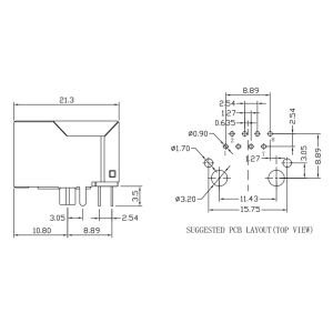 LU1S041X LF RJ45 Female Jack LPJ0013DNL 10/100M Networking No LEDs