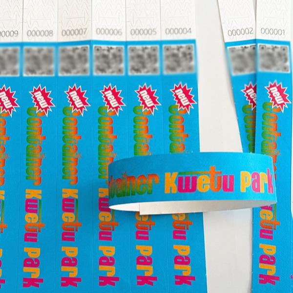 Quality Custom Printed Paper Wristbands Sequential Numbering Barcoding For Security for sale