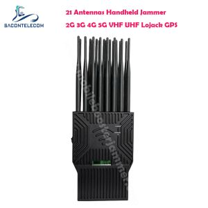 WiFi Lojack Portable Signal Jammer 21 Antennas 21w 2G 3G 4G RC UHF VHF