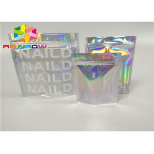 Wholesale printing zipper plastic mylar foil k packaging hologram laser holographic stand up zip pouch bag for gift/bottles from china suppliers