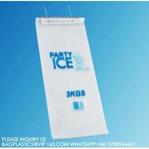 Wicketed Ice-Bag With Handle Recyclable, Compostable, Biodegradable Ice Bagging,