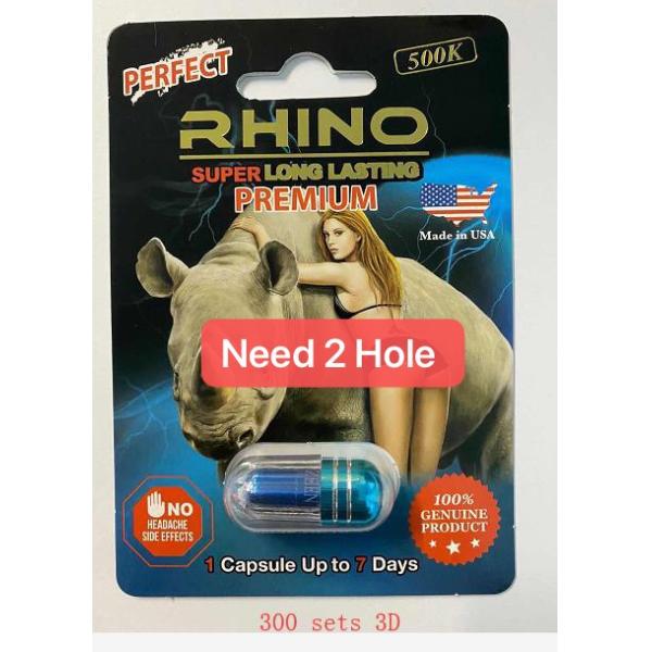 Moisture Proof 12mm Cap Rhino 96 Capsule Packaging Card