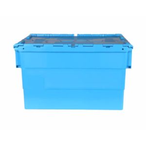 Virgin Plastic Attached Lid Containers Nestable Stackable Moving Tote Box