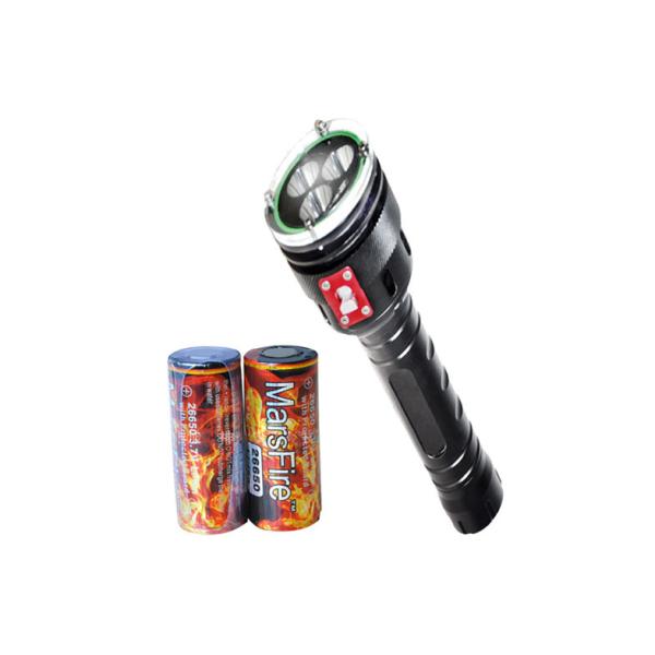 Aluminum Alloy Waterproof LED Dive Torch 2400lm Rechargeable Battery