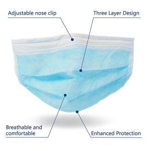 Disposable Non Woven Fabric Mask Foldable With Adjustable Nose Clip