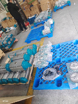 AT double acting pneumatic actuators RAL5021 colour quarter-turn pneumatic actuator