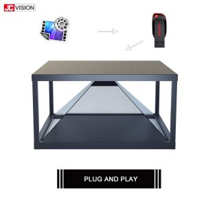 Quality 100x100cm Transparent LCD Screen 360 3D Pyramid Hologram With Digital LED Sign for sale