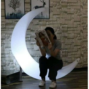 Event decor glowing plastic led moon swing