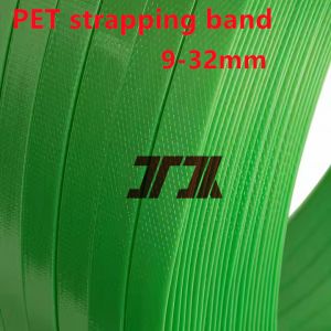 Custom Green PET Strapping Roll High Tension Polyester Band With 9-32mm