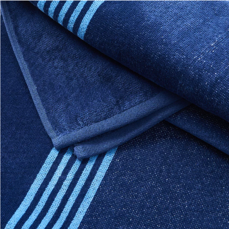 Designer Two Person Beach Towel - Ultra-Soft Cotton Velour Shared Towel with