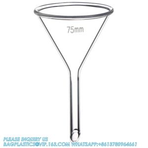 Glass Funnel Set, 3 Sizes - 50, 75, And 100mm, Short Stem, Borosilicate Glass,