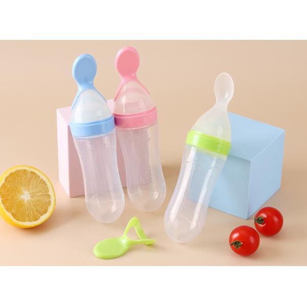 Silicone Squeeze Bottle Spoon Toddler Baby Food Dispensing Spoon Rice Paste