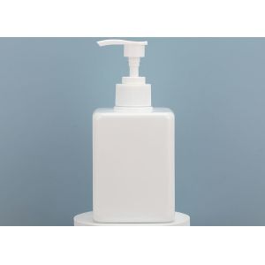 White Square Empty Plastic Bottles With Lockable Pumps 400ml