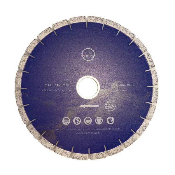 Granite Stone Cutting Disc 14'' Non-slient Blade with Lazer Bridge Blade Machine