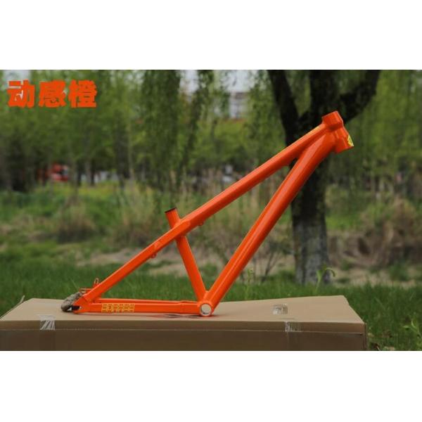 Nice painting 26er Aluminum Dirt Jumper Bike Frame Horizontal Fish Type Dropout