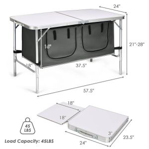 Convenient Outdoor Garden Patio Party Event Camping Table with Storage